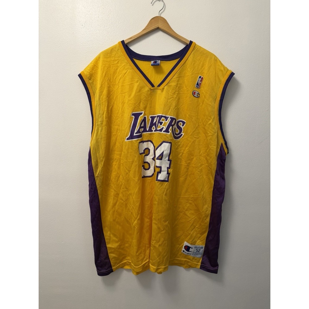 Vintage 90's Champion Shaquille O'Neal Los Angeles Lakers Jersey Men's 2XL Sz 52